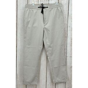 Topman Whyatt Classic Fit Trousers Size Mens 34‎ x 30 Striped Drawstring Pants